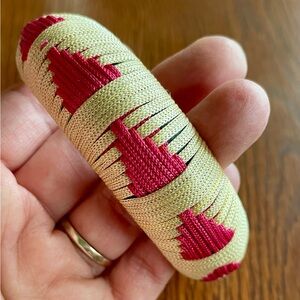 Anthropologie Beige and Pink Woven Bracelet NWT
